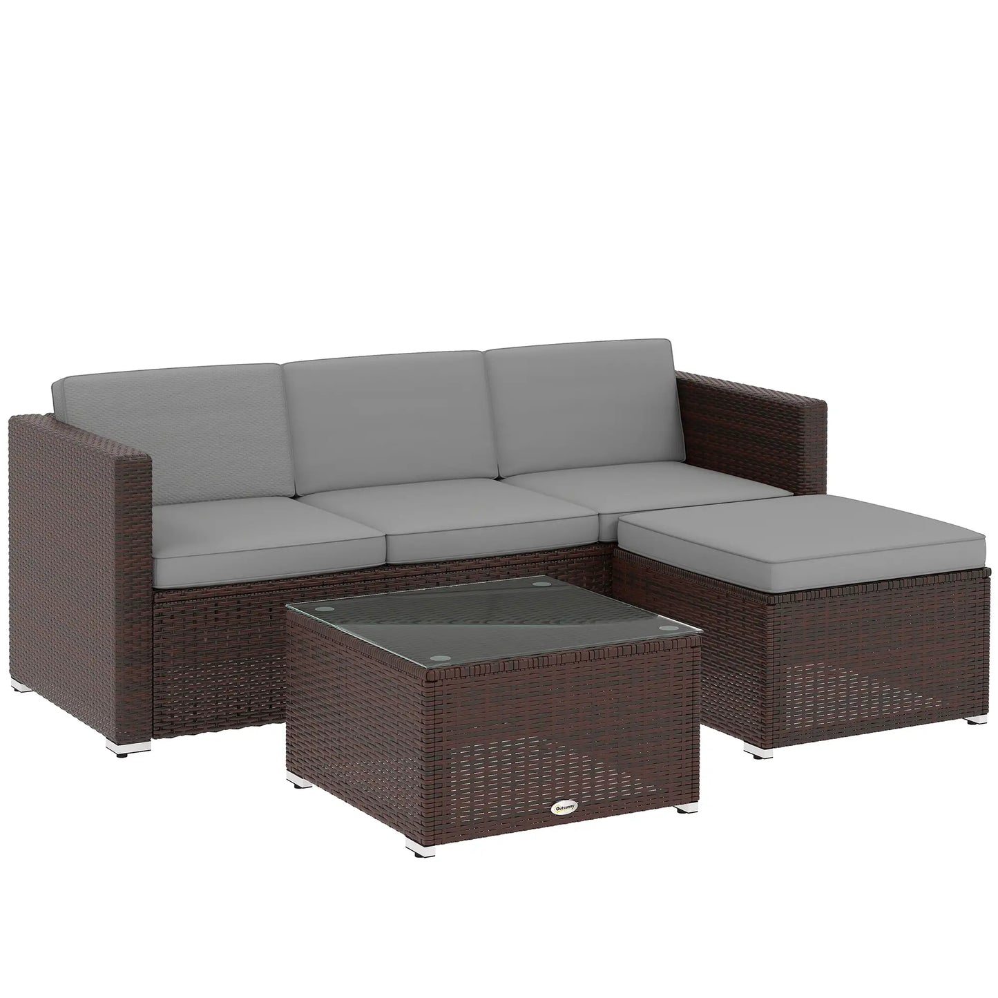 Patio Furniture, Corner Sofa Set with Soft Cushions, Grey Patio Furniture Sets at Gallery Canada