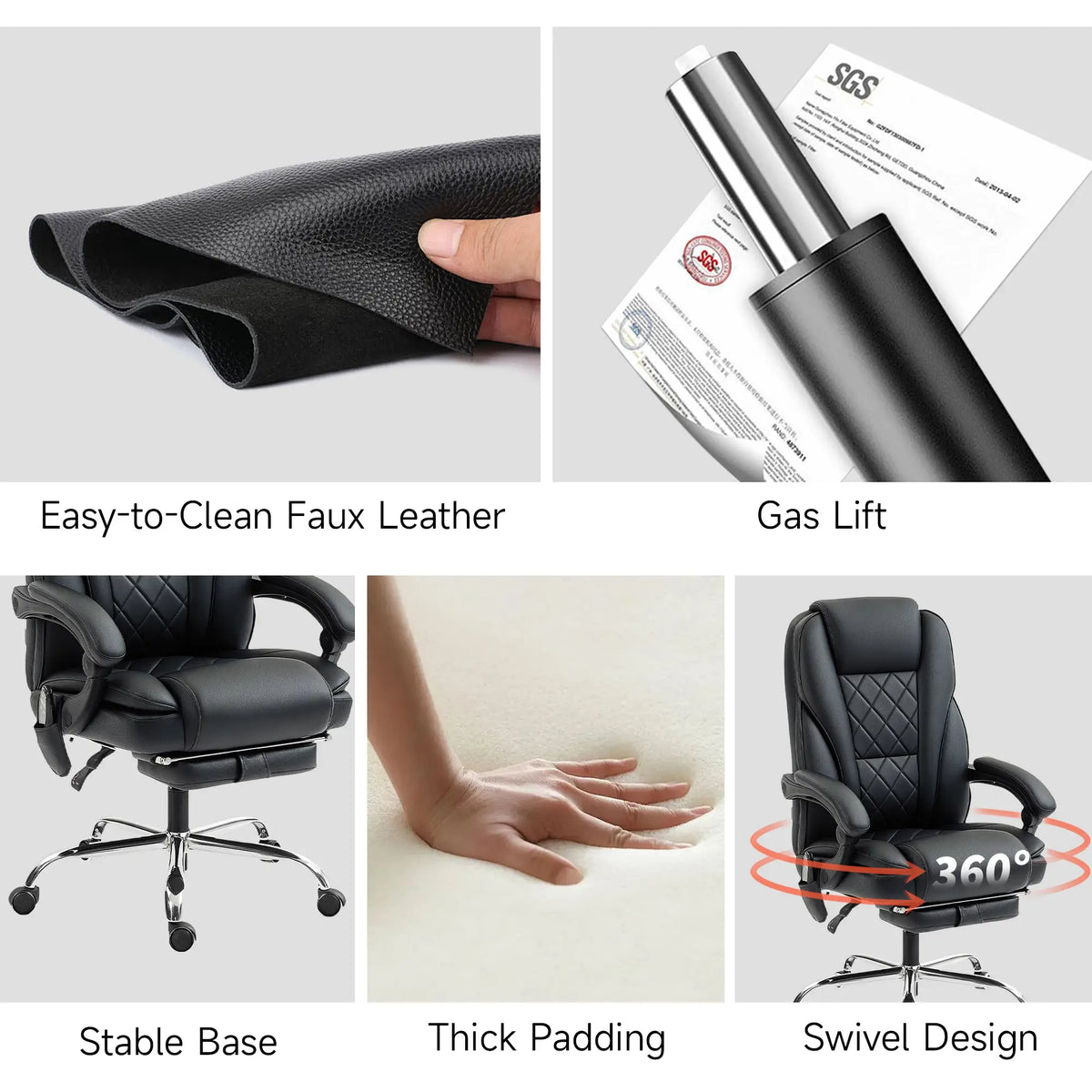 Massage Office Chair, Reclining Computer Chair, Adjustable Height, Footrest, Black Massage Chairs at Gallery Canada