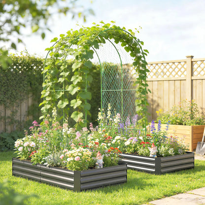 Metal Raised Garden Bed With Trellis, Galvanized Kit, Dark Grey Galvanized Planter Boxes at Gallery Canada