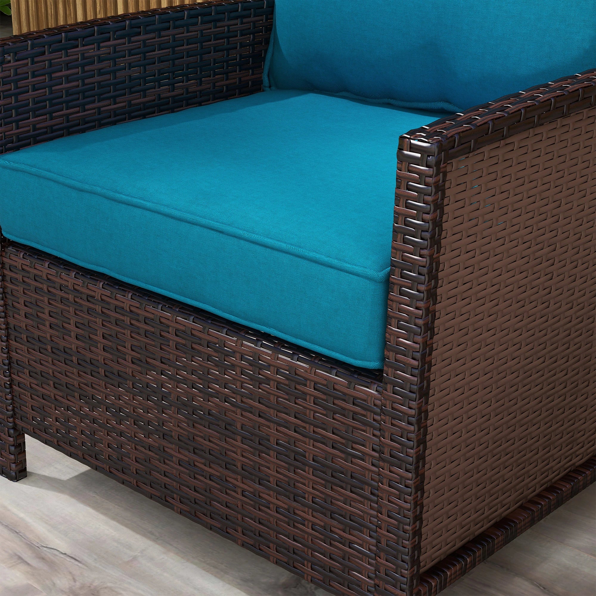 4-Piece Seat Cushion Pillows, Patio Chair Cushions Set, Turquoise Patio Chair Cushions at Gallery Canada