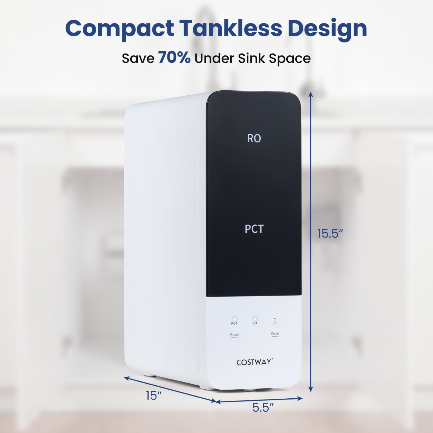 AW-RB05 Alkaline PH+ Reverse Osmosis Water Filter 800 GPD Tankless Under-Sink RO System, Black Small Appliances at Gallery Canada