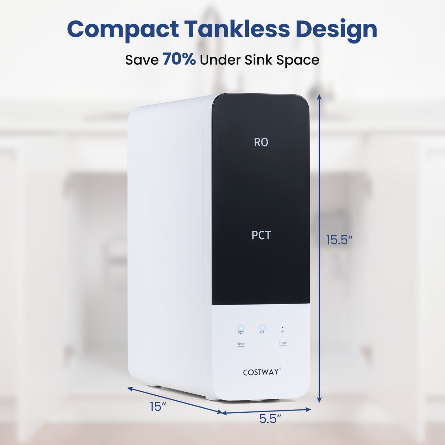 AW-RB05 Alkaline PH+ Reverse Osmosis Water Filter 800 GPD Tankless Under-Sink RO System, Black Small Appliances at Gallery Canada