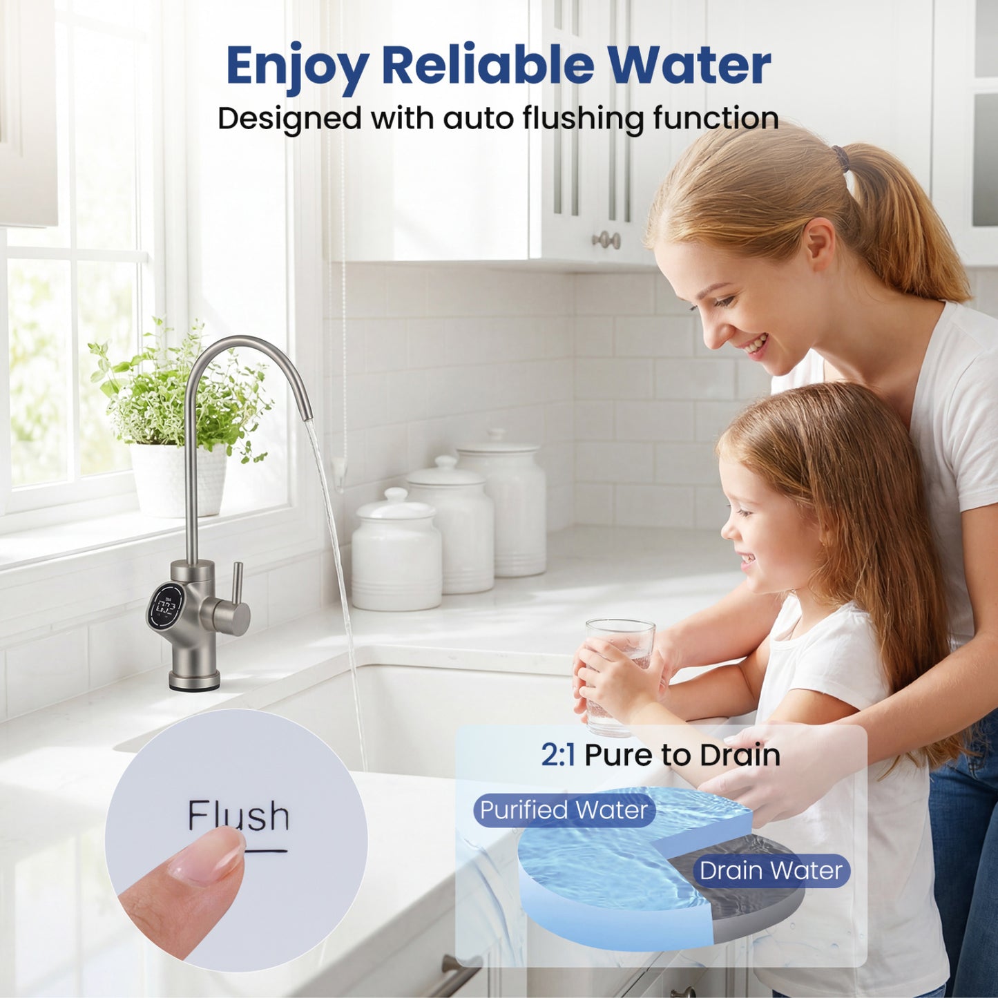 AW-RB05 Alkaline PH+ Reverse Osmosis Water Filter 800 GPD Tankless Under-Sink RO System, Black Small Appliances at Gallery Canada