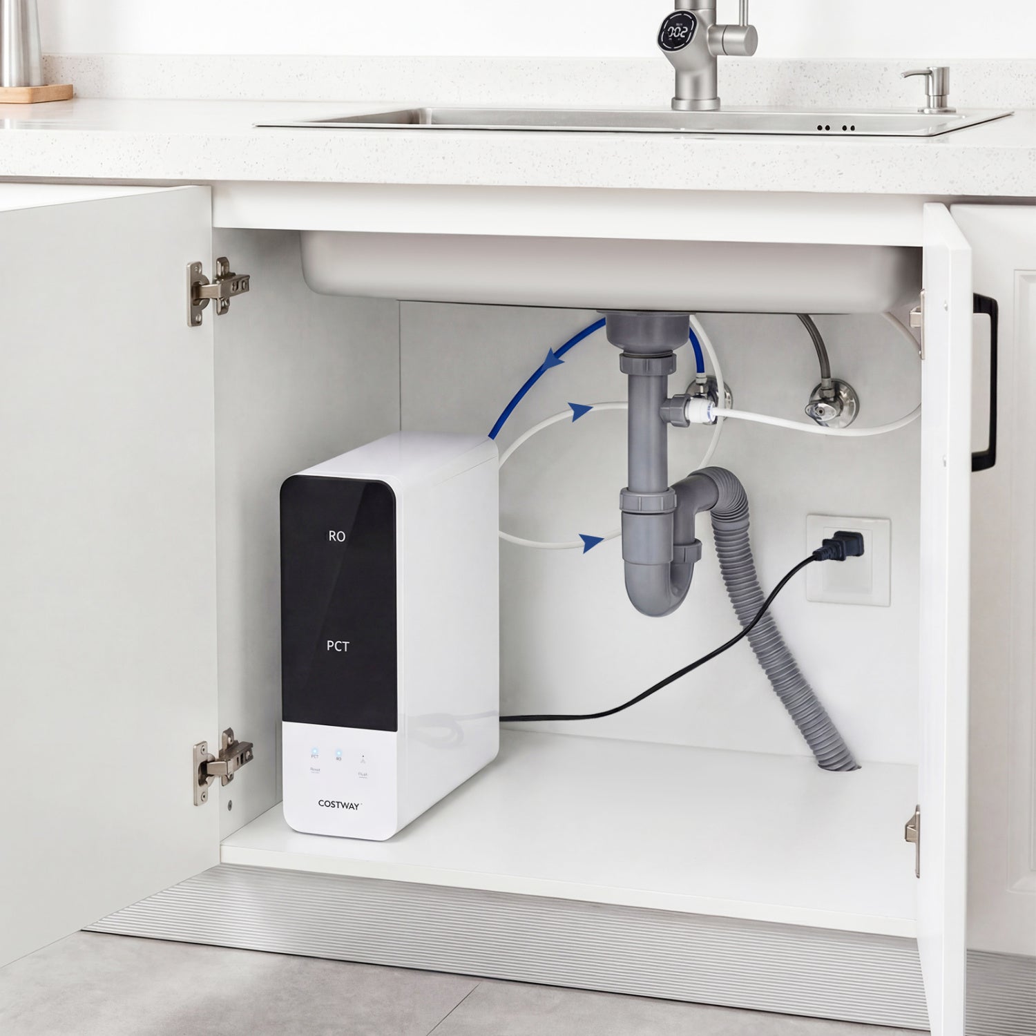 AW-RB05 Alkaline PH+ Reverse Osmosis Water Filter 600 GPD Tankless Under-Sink RO System, Black Small Appliances at Gallery Canada