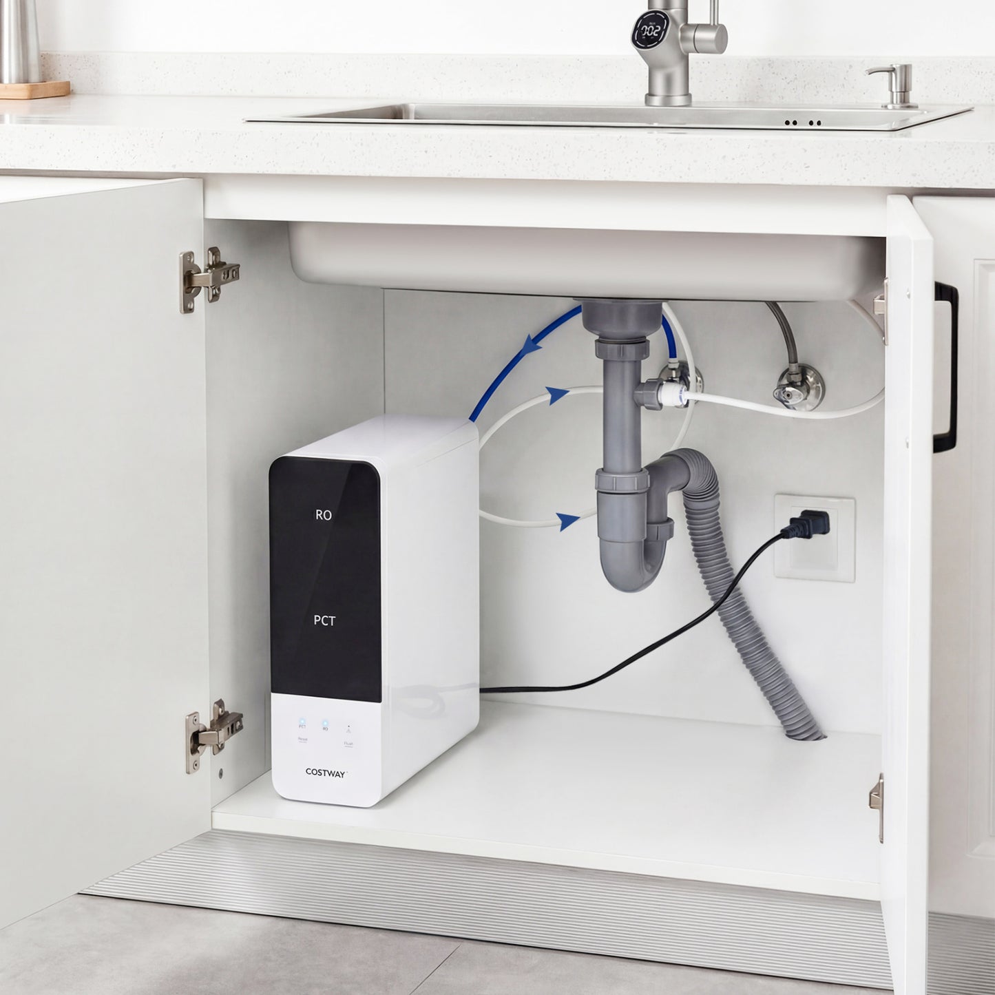 AW-RB05 Alkaline PH+ Reverse Osmosis Water Filter 600 GPD Tankless Under-Sink RO System, Black Small Appliances at Gallery Canada
