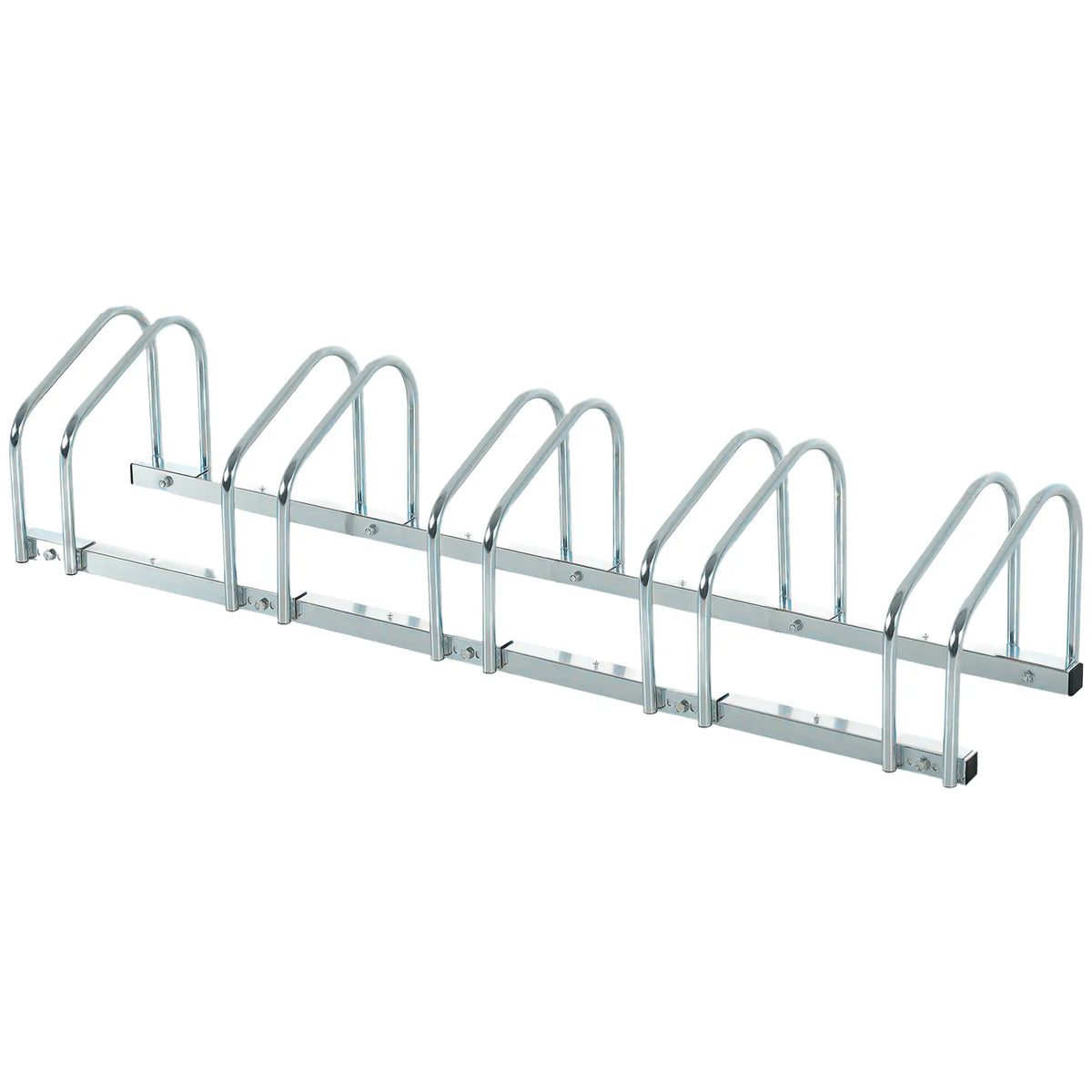 5-Bike Floor Parking Rack, Cycling Storage Stand, Silver Bike Parking Stands Silver at Gallery Canada