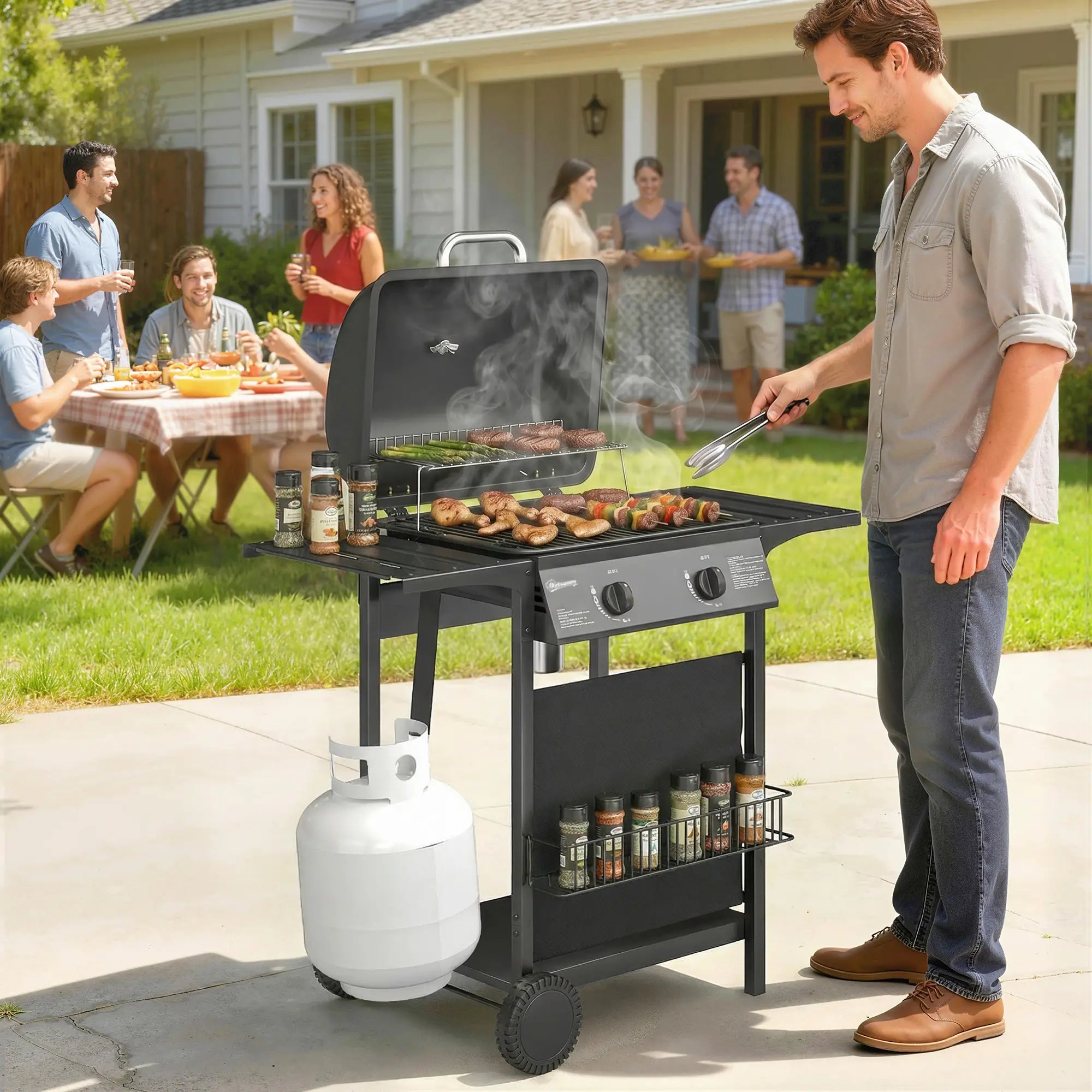2-Burner Propane Gas Grill, 18000 BTU, Black Propane Gas Grills at Gallery Canada
