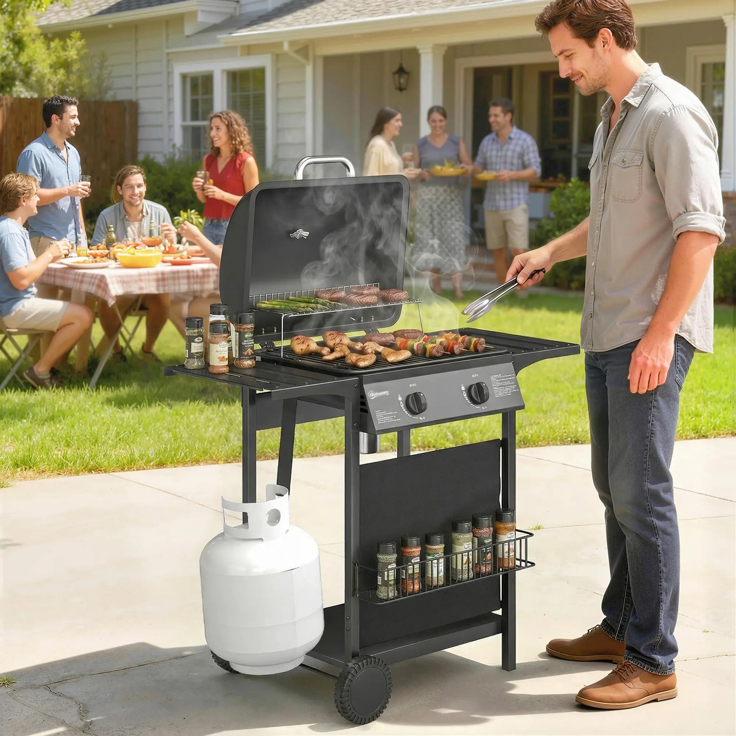 2-Burner Propane Gas Grill, 18000 BTU, Black Propane Gas Grills at Gallery Canada