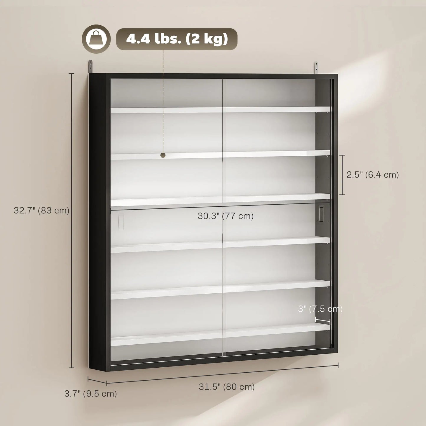 7-Tier Glass Display Cabinet, Black And White Display Bookshelves at Gallery Canada