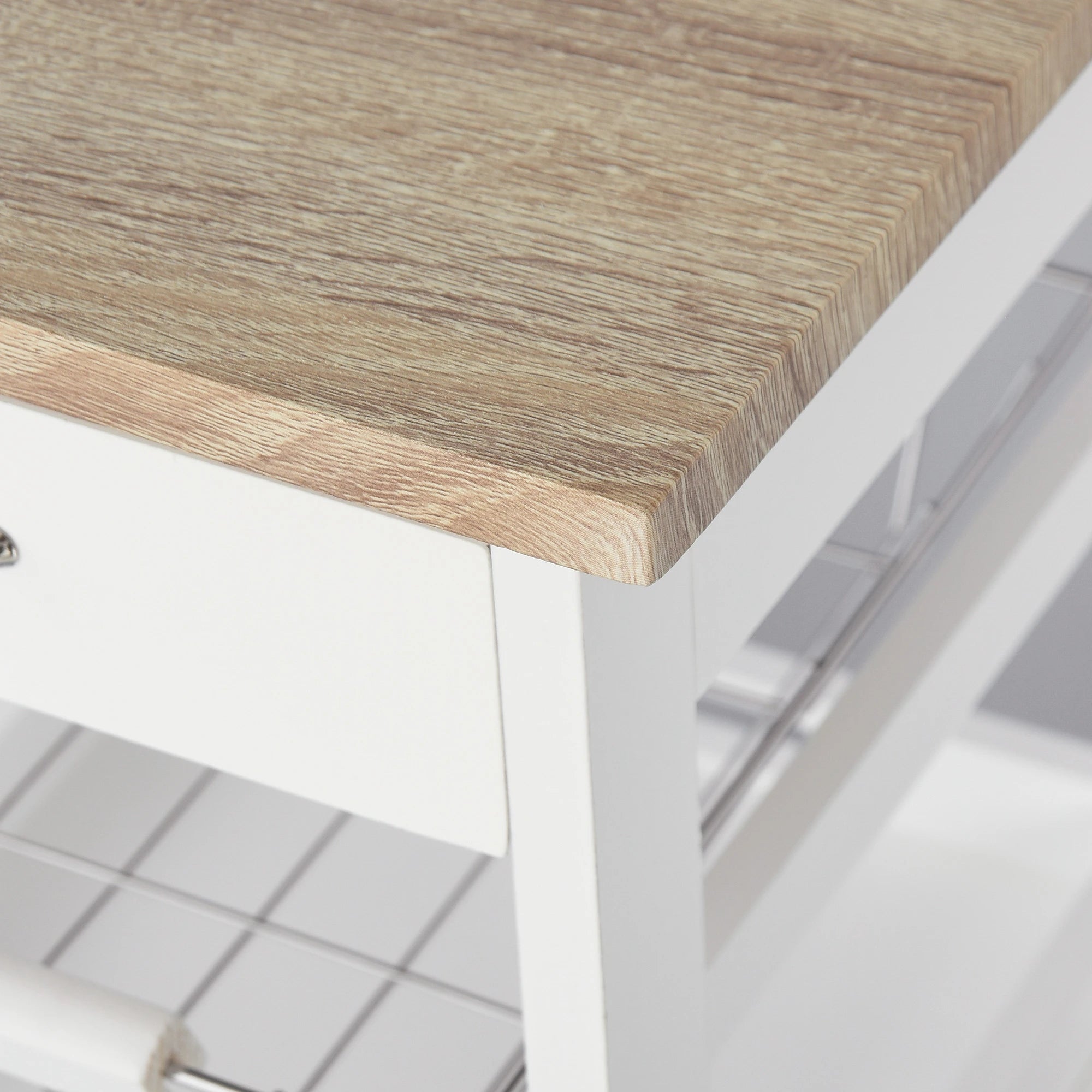 Rolling Kitchen Island Cart, Mobile Storage with Drawer, White Kitchen Islands & Kitchen Carts at Gallery Canada