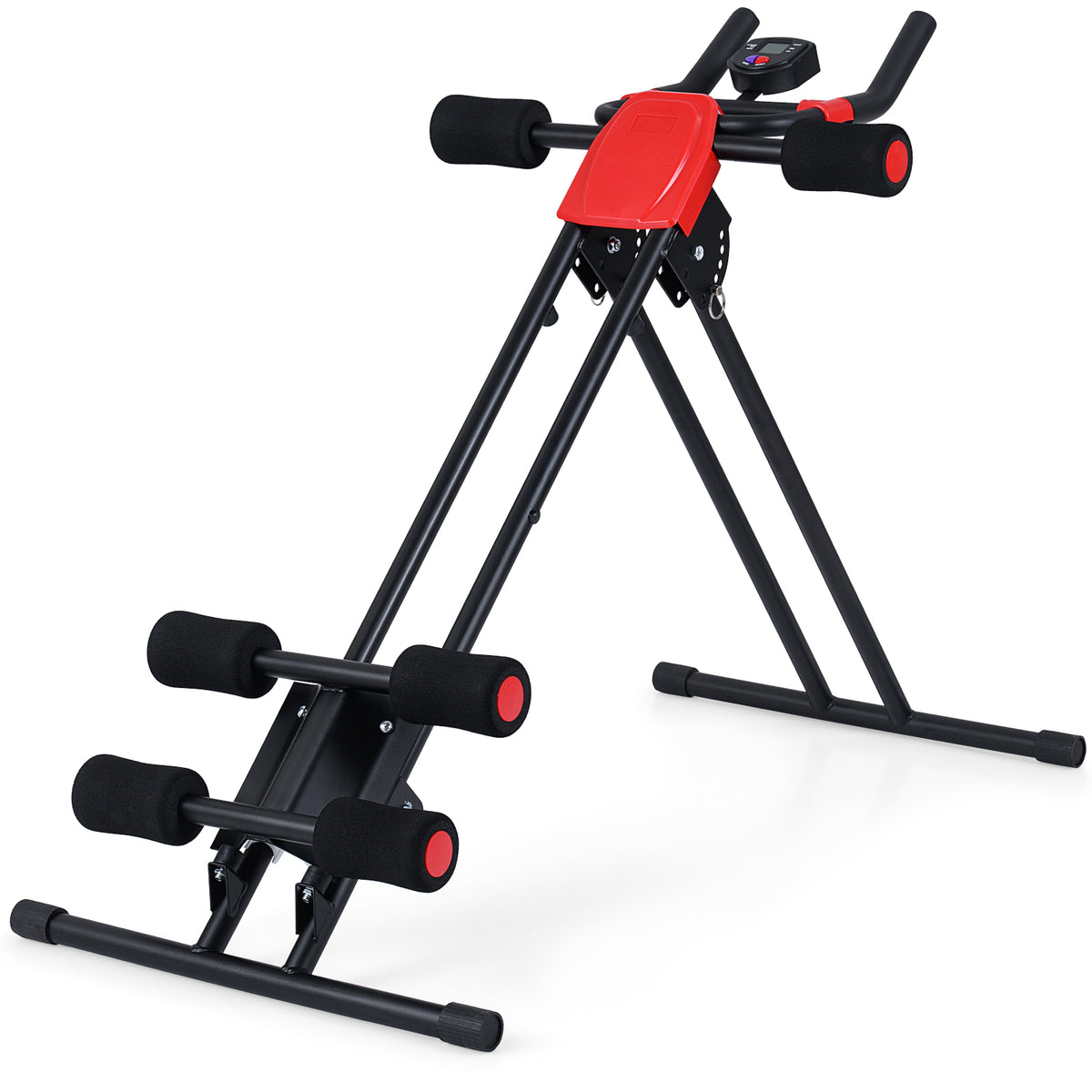 Foldable Abdominal Trainer, Adjustable Ab Machine, Black Benches Racks & Bars Black at Gallery Canada