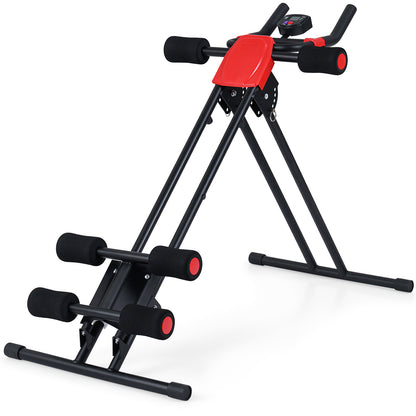 Foldable Abdominal Trainer, Adjustable Ab Machine, Black Benches Racks & Bars Black at Gallery Canada