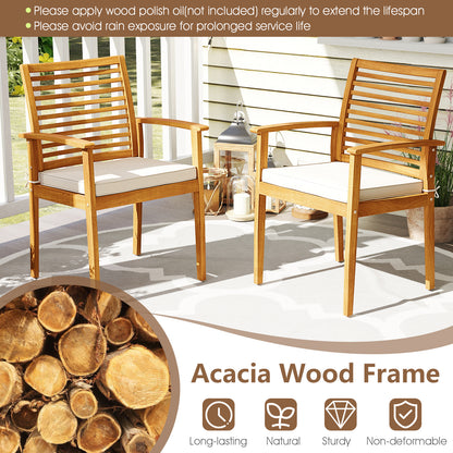 Acacia Wood 7-Piece Patio Dining Set, Natural Patio Dining Sets at Gallery Canada
