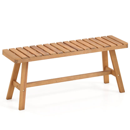Acacia Wood Outdoor Garden Bench Set of 1/2 with Slatted Seat and 800 lbs Capacity-Set of 1 Outdoor Benches Options at Gallery Canada