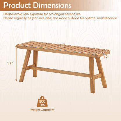 Acacia Wood Outdoor Garden Bench Set of 1/2 with Slatted Seat and 800 lbs Capacity-Set of 1 Outdoor Benches at Gallery Canada
