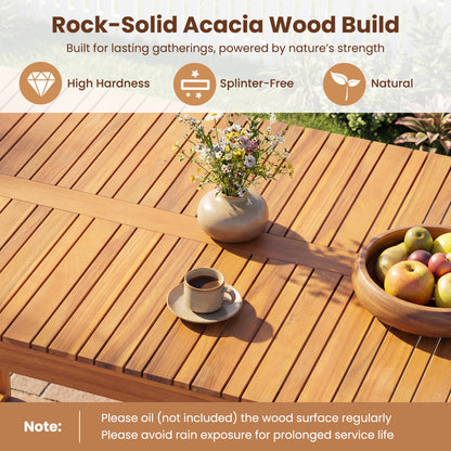 Acacia Wood Outdoor Garden Bench Set of 1/2 with Slatted Seat for Front Porch-Set of 2 Outdoor Benches at Gallery Canada