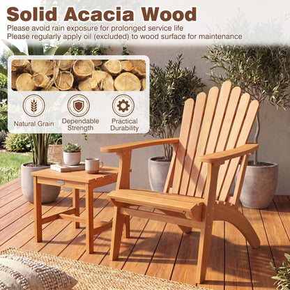 Acacia Wood Outdoor Patio Chair with 400 lbs Weight Capacity, Natural Patio Rocking Chairs & Gliders at Gallery Canada