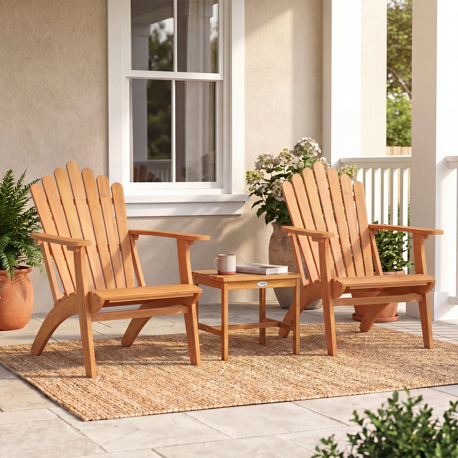 Acacia Wood Outdoor Patio Chair with 400 lbs Weight Capacity, Natural Patio Rocking Chairs & Gliders at Gallery Canada