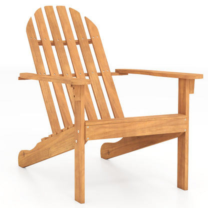 Acacia Wood Patio Adirondack Chair, Inclined Seat, High Backrest, Natural Adirondack Chairs Natural at Gallery Canada