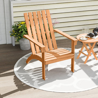 Acacia Wood Patio Adirondack Chair, Inclined Seat, High Backrest, Natural Adirondack Chairs at Gallery Canada