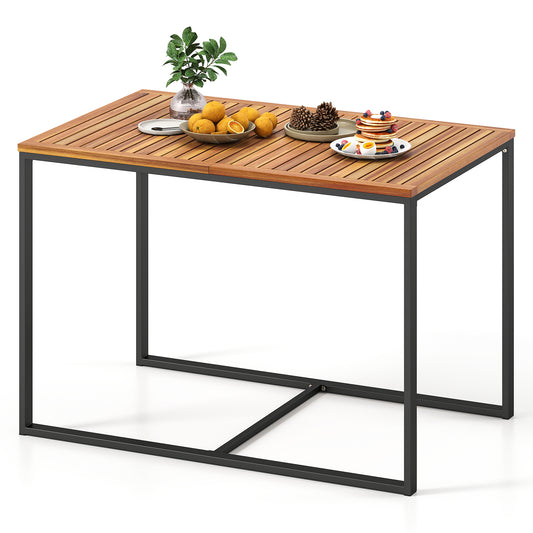 Acacia Wood Patio Dining Table, Metal Frame, Navy Patio Dining Sets Navy at Gallery Canada