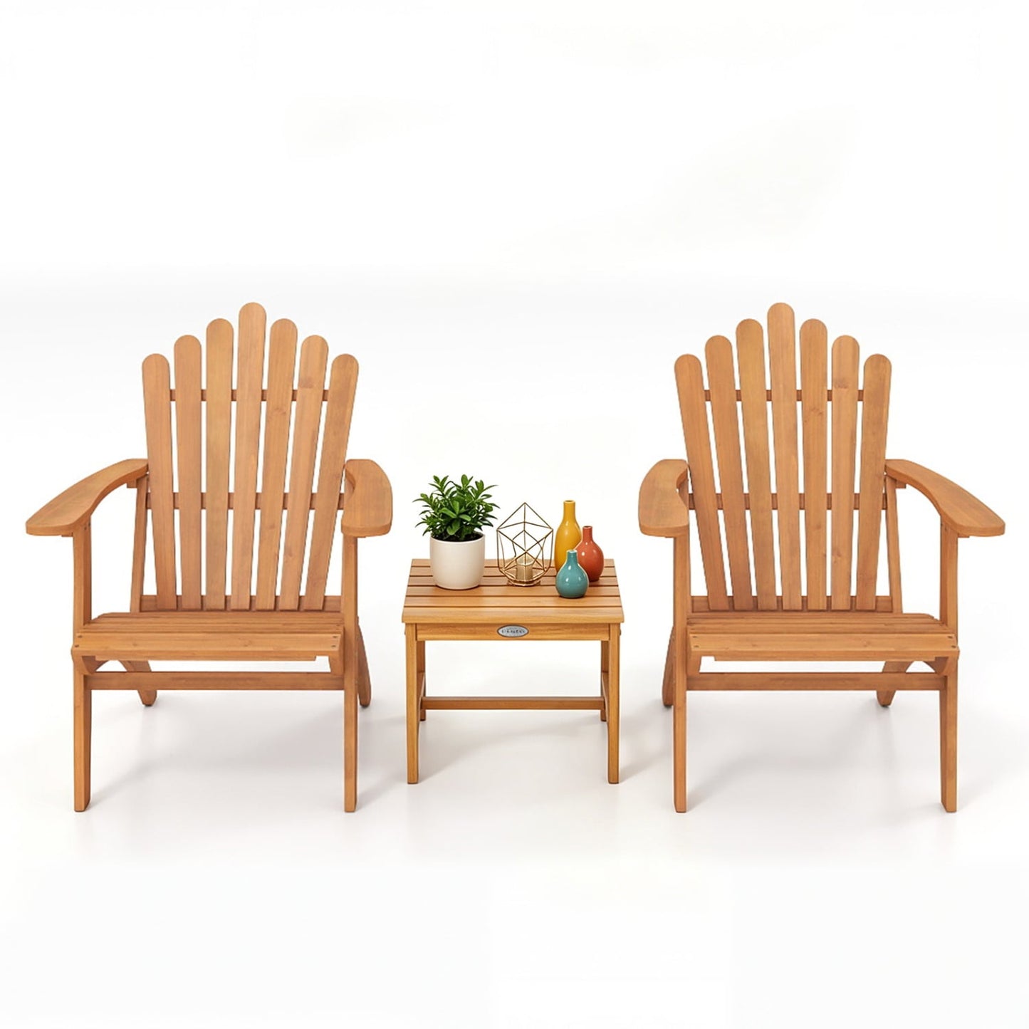 Adirondack Chair Set of 2 with Side Table for Deck Garden and Porch Patio Conversation Sets at Gallery Canada