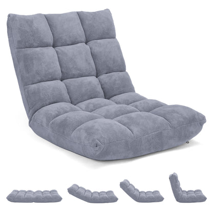 Adjustable 14-Position Cushioned Floor Chair, Gray Floor Chairs Gray at Gallery Canada