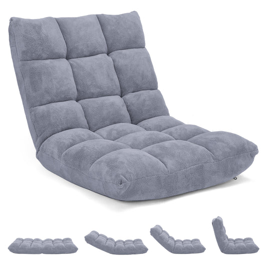 Adjustable 14-Position Cushioned Floor Chair, Gray Floor Chairs Gray at Gallery Canada