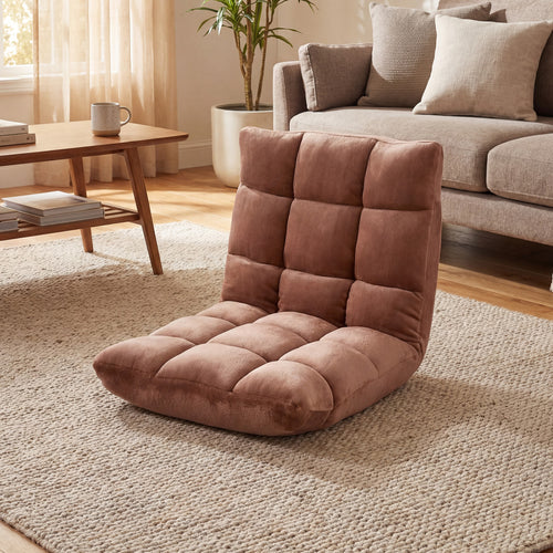 Adjustable 14-Position Cushioned Floor Chair, Beige