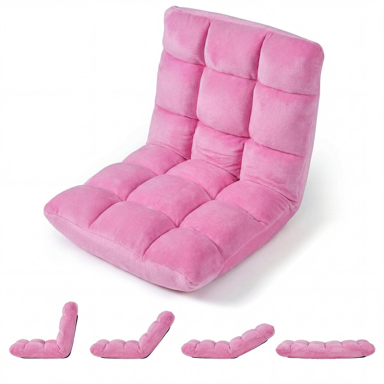 Adjustable 14-Position Cushioned Floor Chair, Pink Floor Chairs at Gallery Canada