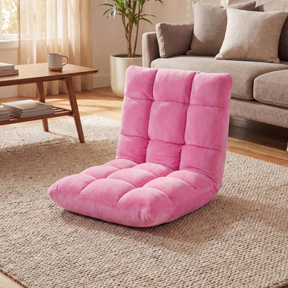 Adjustable 14-Position Cushioned Floor Chair, Pink Floor Chairs at Gallery Canada