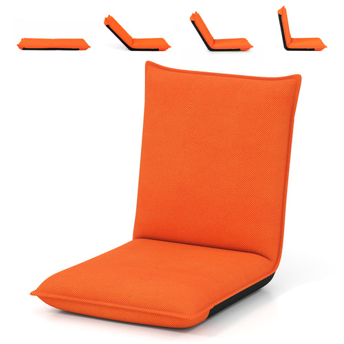 Adjustable Folding Floor Chair, Orange