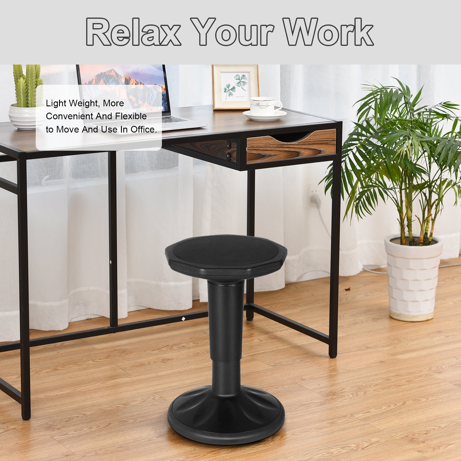 Adjustable Wobble Chair With Cushion Seat, Black Kneeling Chiars at Gallery Canada