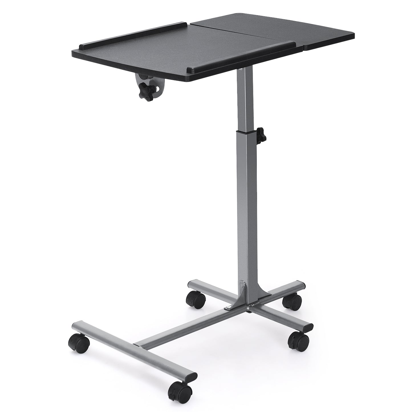 Adjustable Angle Height Rolling Laptop Table, Black Laptop Tables & Printer Stands at Gallery Canada