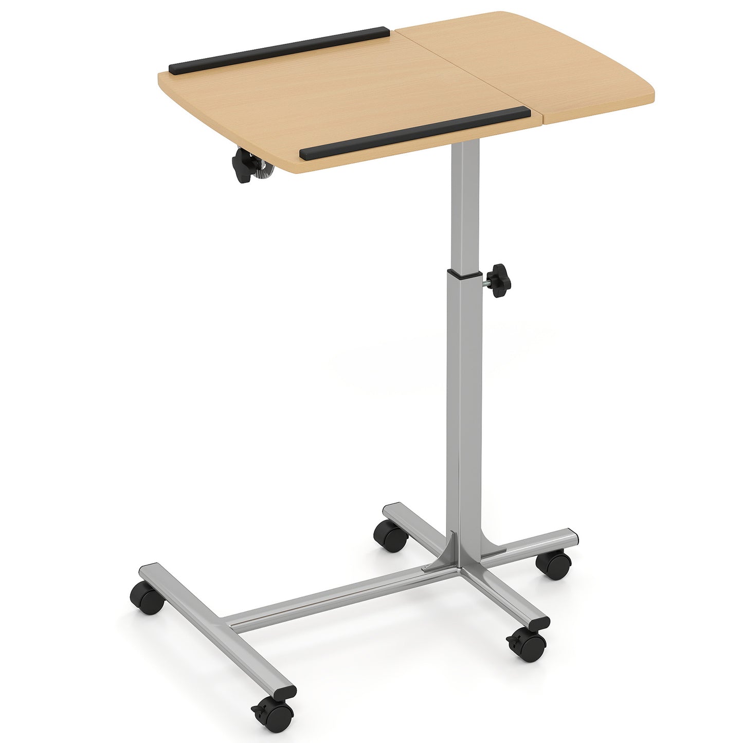 Adjustable Angle Height Rolling Laptop Table, Natural Laptop Tables & Printer Stands at Gallery Canada