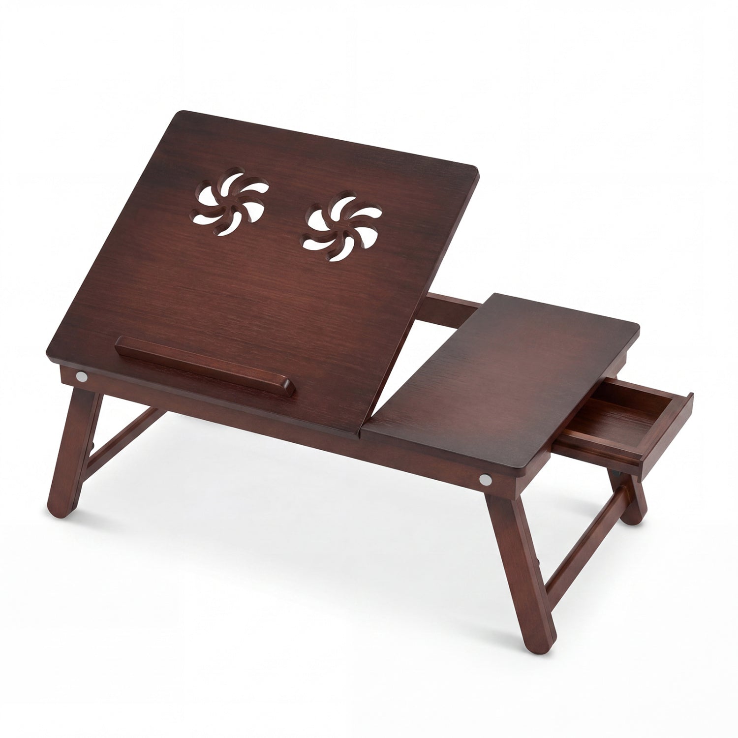 Adjustable Bamboo Laptop Desk, Tilting Top, Brown Laptop Tables & Printer Stands Brown at Gallery Canada