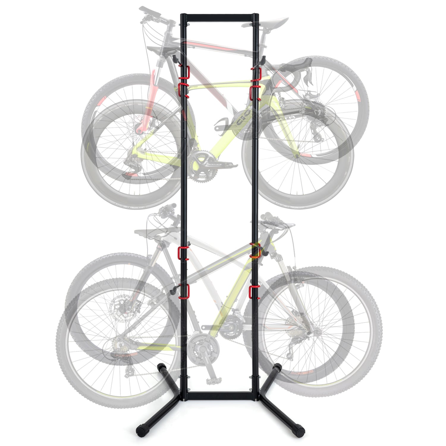 Adjustable Bike Storage Rack with Vertical Stand for 4 Bikes and Garage Exercise Bikes Black at Gallery Canada
