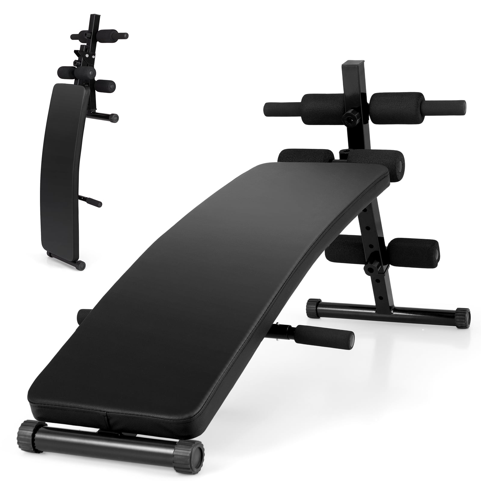 Adjustable Decline Sit Up Bench, Black Exercise Machines at Gallery Canada