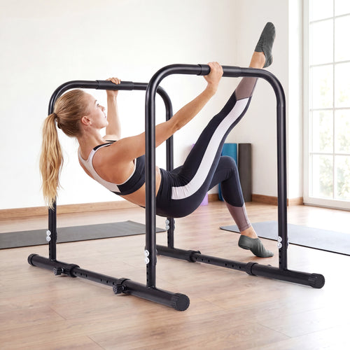 Adjustable Dip Bar Station, 660 LBS Capacity, Black