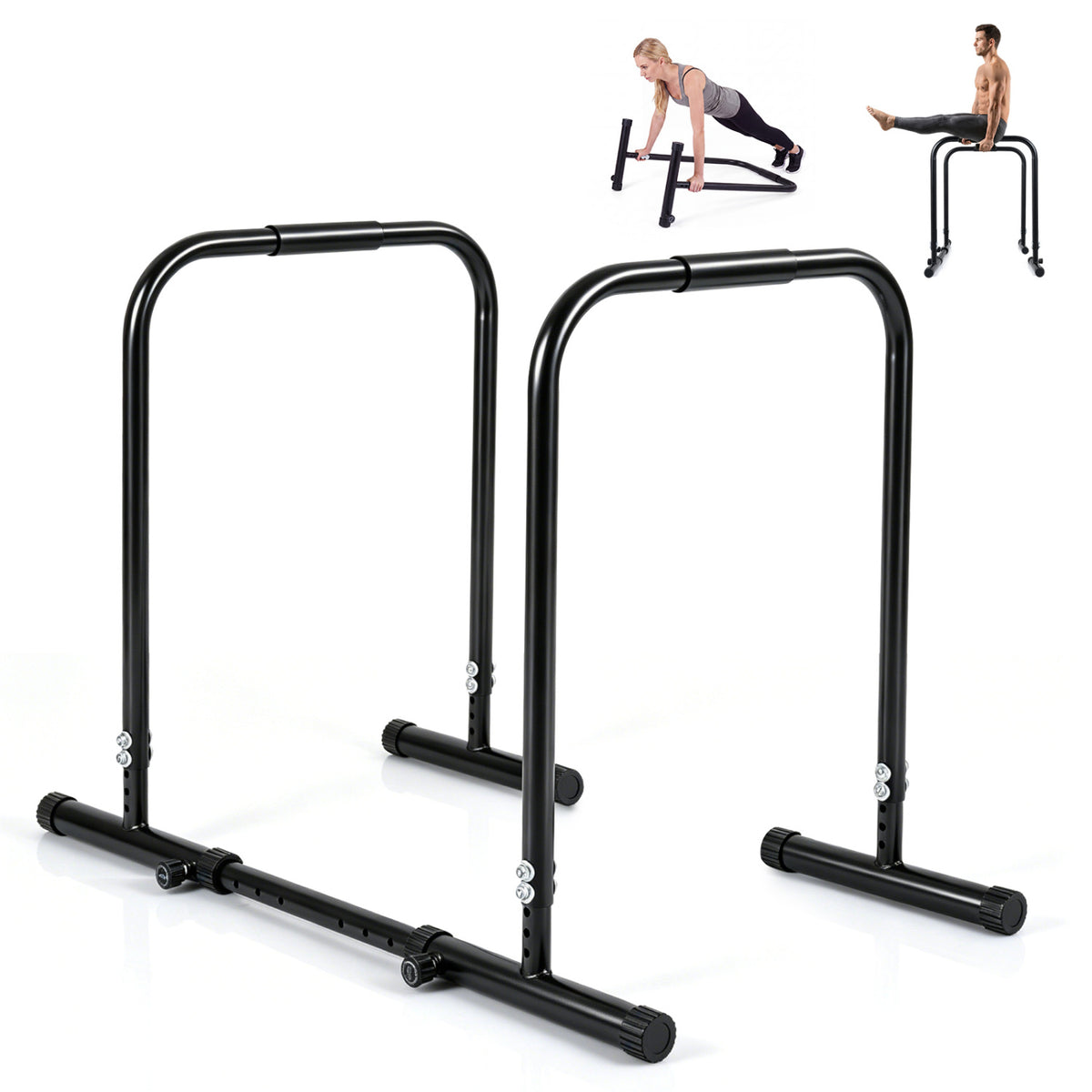 Adjustable Dip Bar Station, 660 LBS, Black Yoga Accessories at Gallery Canada