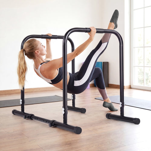 Adjustable Dip Bar Station, 660 LBS, Black
