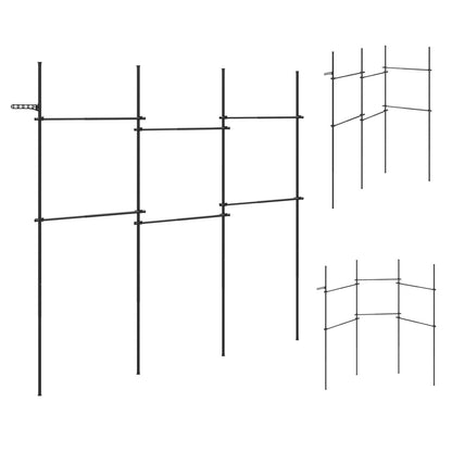 Adjustable Floor to Ceiling Clothes Rack with 6 Hanging Rods, Black Coat Racks & Hall Trees at Gallery Canada