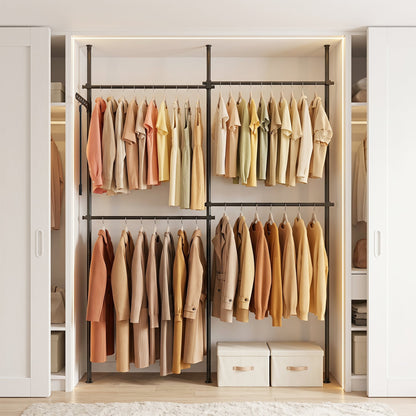 Adjustable Floor to Ceiling Clothes Rack, Black Coat Racks & Hall Trees at Gallery Canada