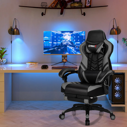 Adjustable Gaming Chair With Footrest, Gray