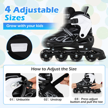 Adjustable Kids' Incline Skates 4 Sizes Adjustable Blade Roller, Black Toy Sports at Gallery Canada