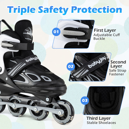 Adjustable Kids' Incline Skates 4 Sizes Adjustable Blade Roller, Black Toy Sports at Gallery Canada