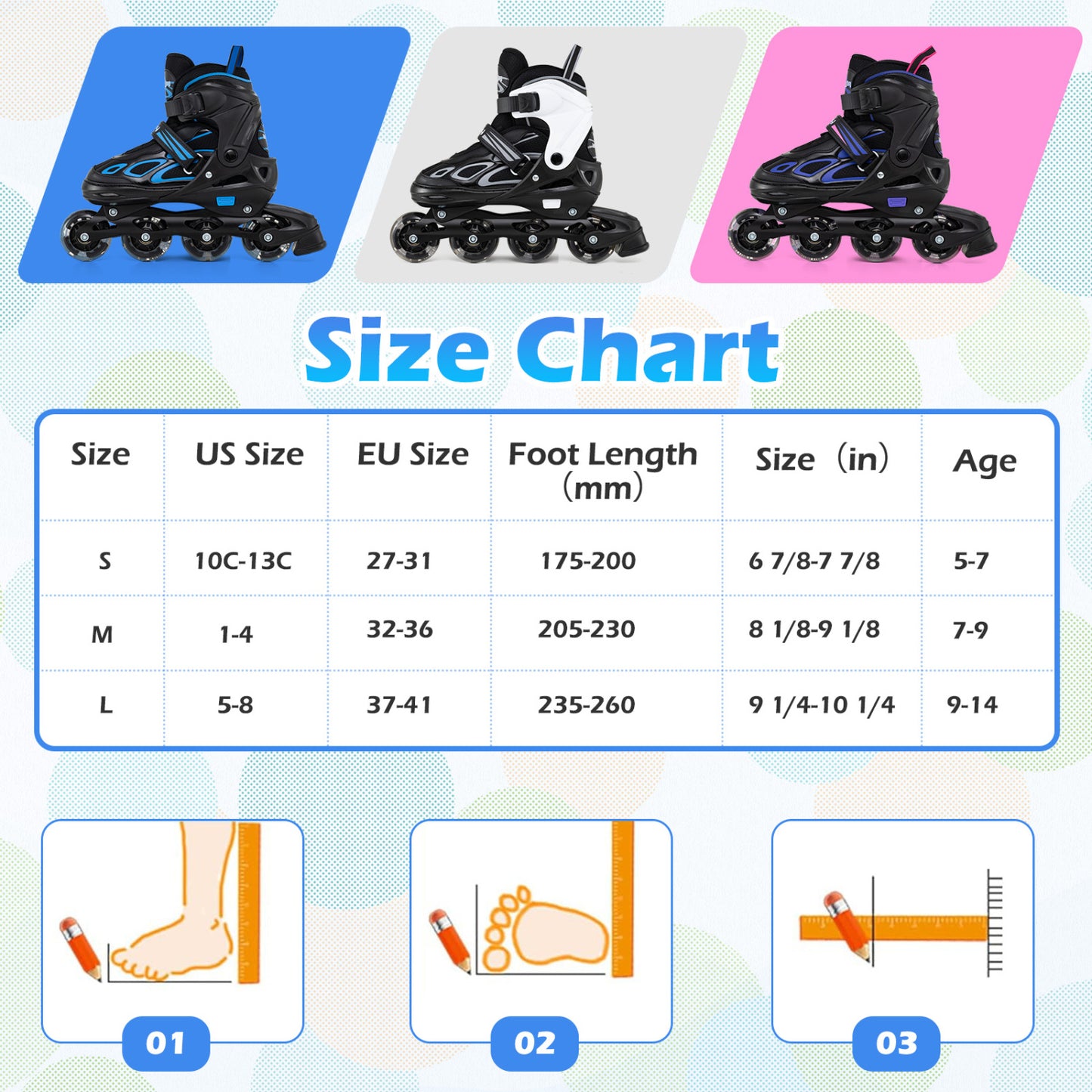 Adjustable Kids' Incline Skates 4 Sizes Adjustable Blade Roller, Black Toy Sports at Gallery Canada