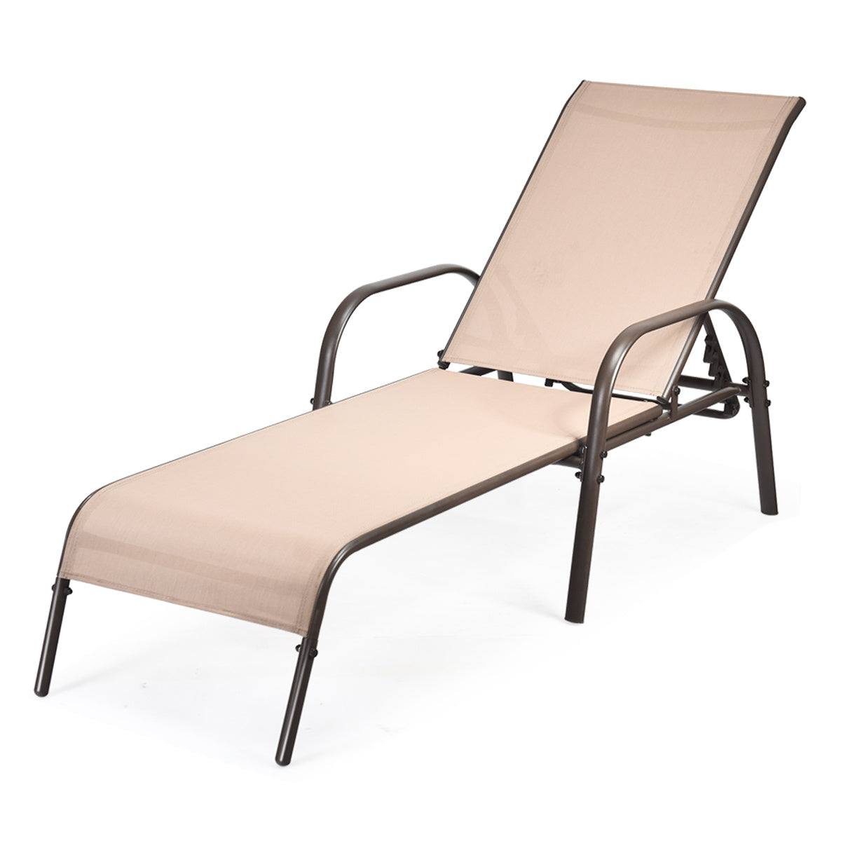 Adjustable Patio Chaise, Outdoor Folding Lounge Chair, Brown Outdoor Chaise Lounges at Gallery Canada