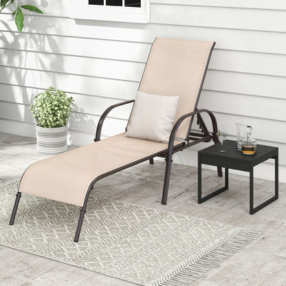 Adjustable Patio Chaise, Outdoor Folding Lounge Chair, Brown Outdoor Chaise Lounges at Gallery Canada