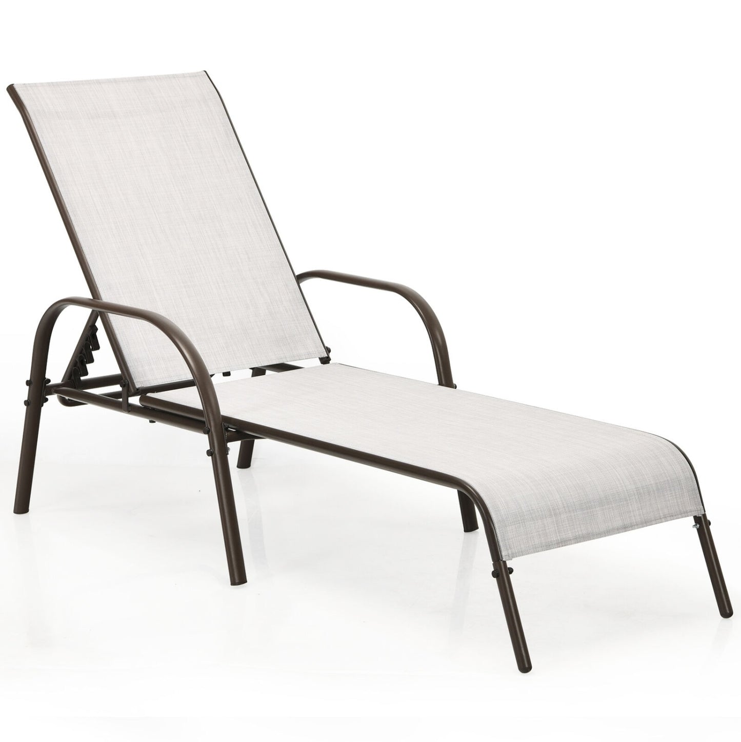 Adjustable Patio Chaise Lounge Chair, Folding, Gray Outdoor Chaise Lounges at Gallery Canada